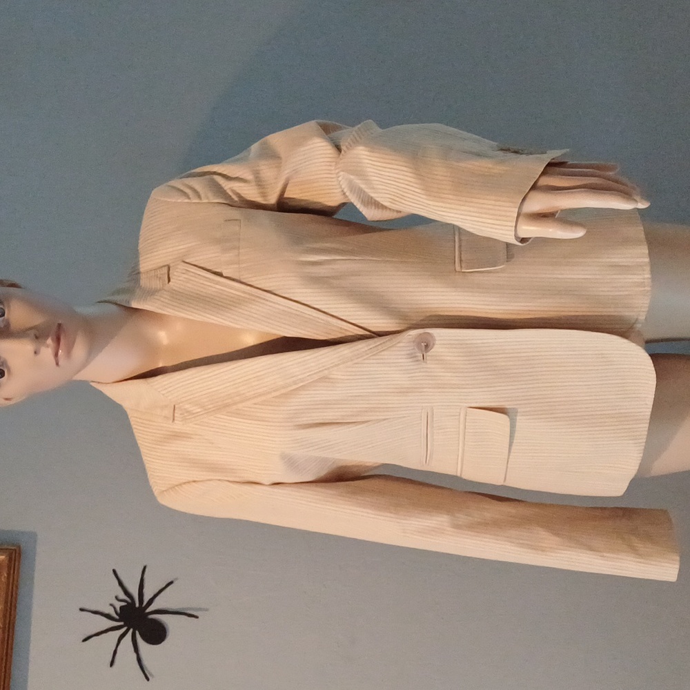 J. CREW Schoolboy beige striped cotton blazer 6 73341
